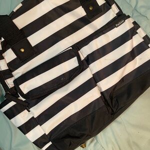 Black and White Striped Backpack baby bag.